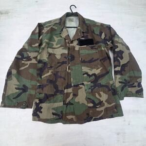 Vintage US Air Force Jacket Mens Medium Woodland Camo Combat Coat 90s